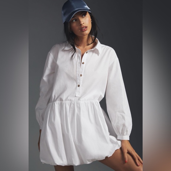 BNWT — Anthropologie Maeve Bubble Hem Shirt Dress — Size XS - Picture 2 of 5